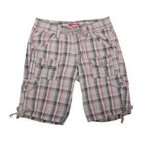 Vintage Y2K Unionbay Tan Plaid Low Rise Bermuda Cargo Shorts 7